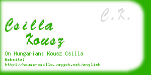 csilla kousz business card